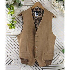 Just Cavalli Mens Corduroy Vest With Silk Lining Back Details Size 48